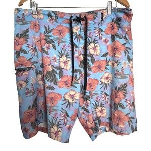 Brooklyn Cloth Board Shorts Men 34 Floral Stretch Swim Surf Tropical Drawstring